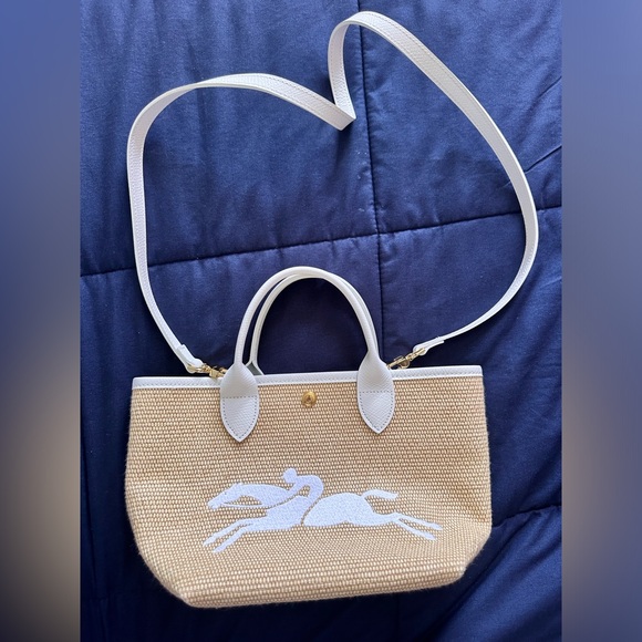 Longchamp Le Panier Pliage Top Handle Raffia Tote bag canvas - Picture 5 of 11